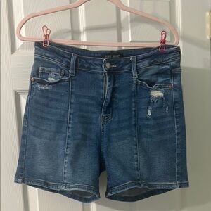 Judy Blue Distressed Blue Jean Shorts